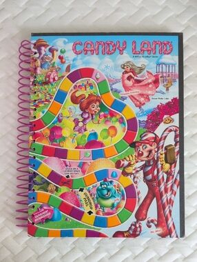 Candy Land Spiral Notebook Bright Multicolor Cover from Game Board Unlined Pages
